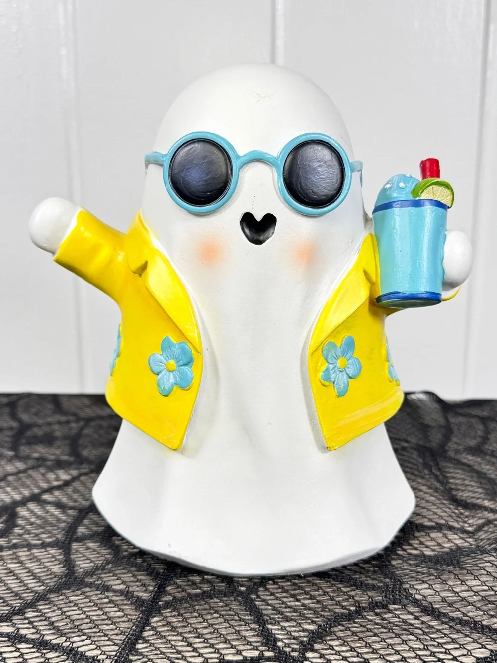 NEW Summerween Ghost with a Drink Halloween Decor